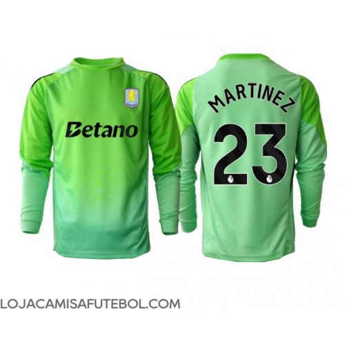 Camisa de Futebol Aston Villa Emiliano Martinez #23 Goleiro Equipamento Secundário 2025-26 Manga Comprida